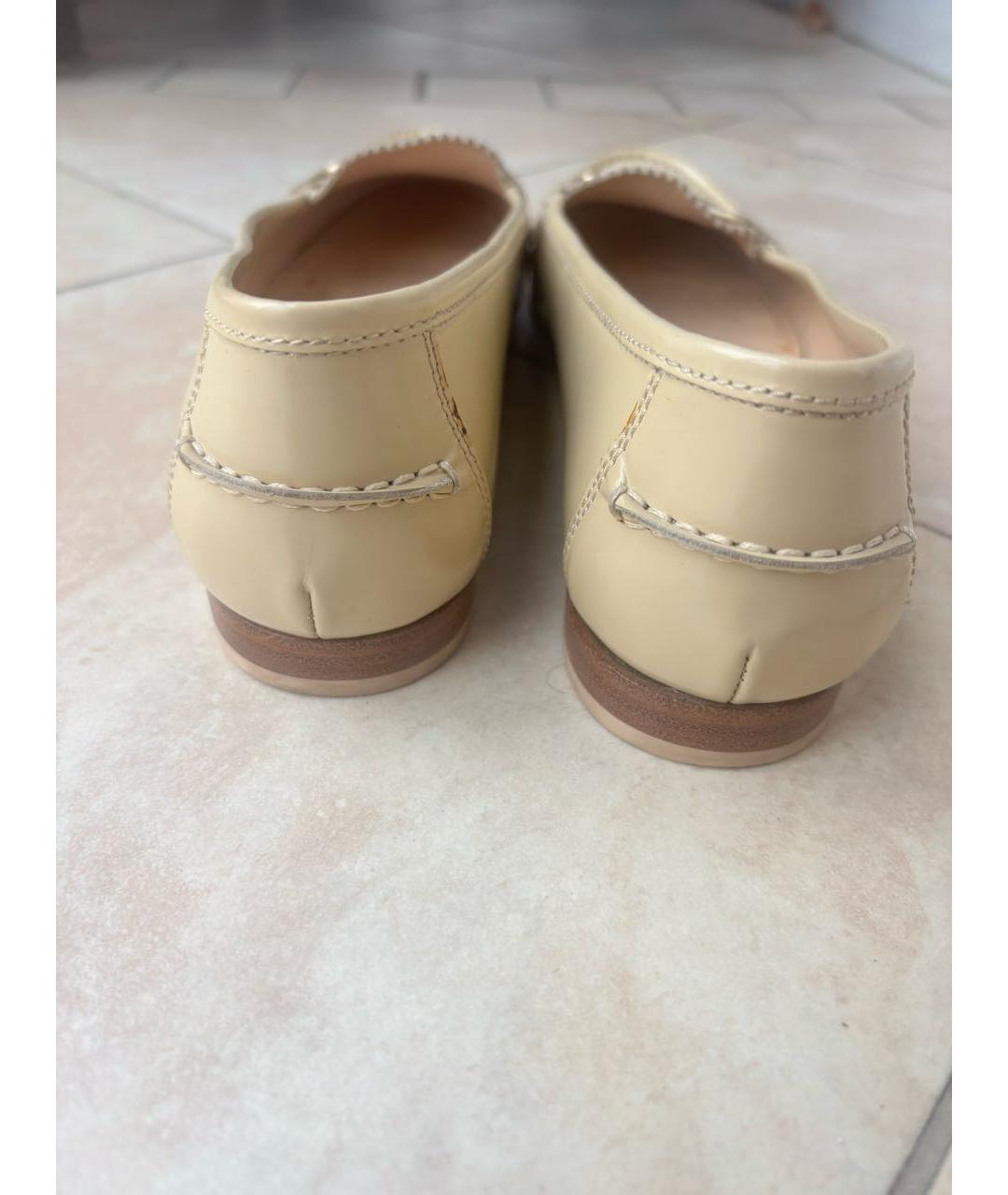 BALLY Бежевые кожаные мокасины, фото 4