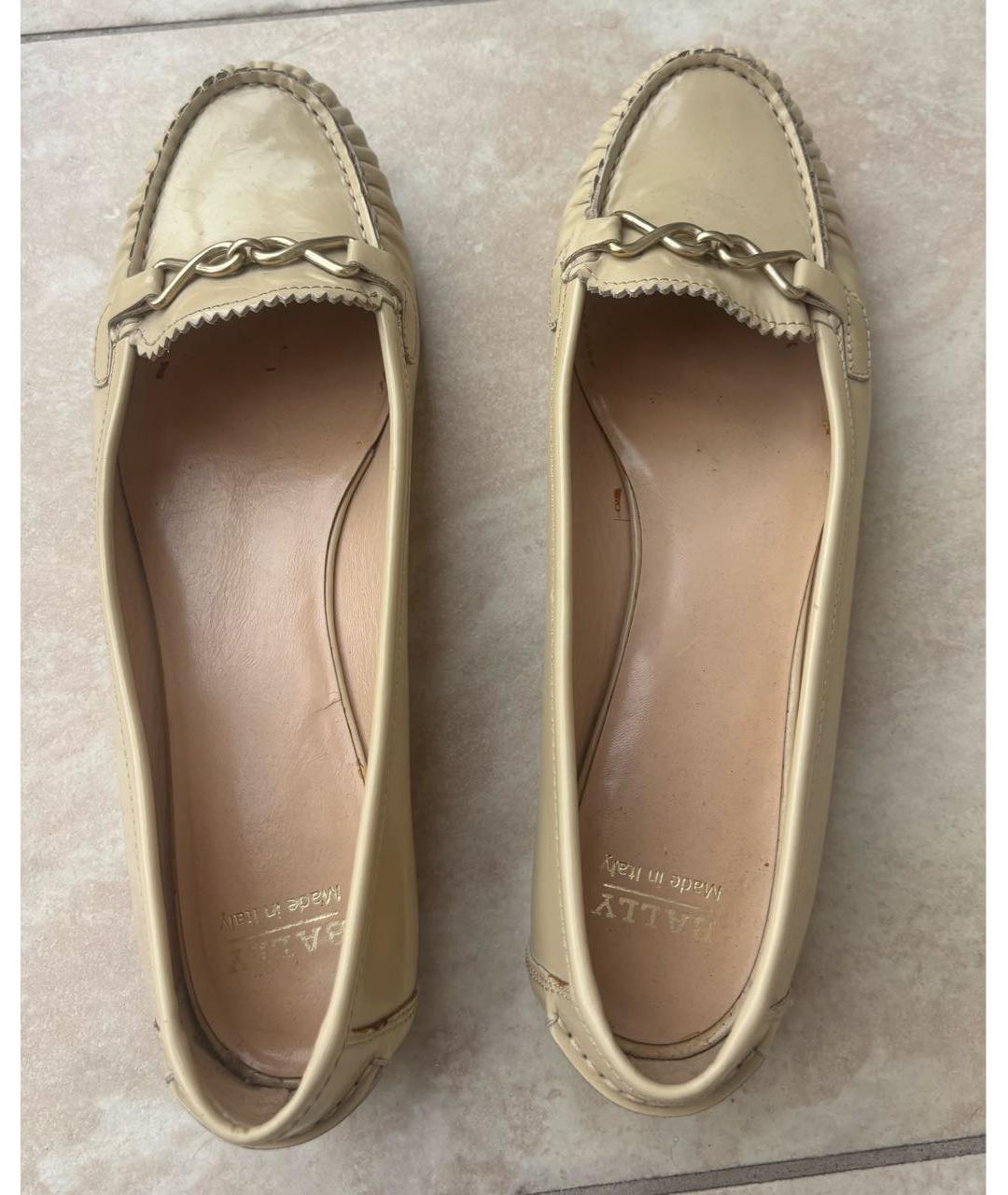 BALLY Бежевые кожаные мокасины, фото 3