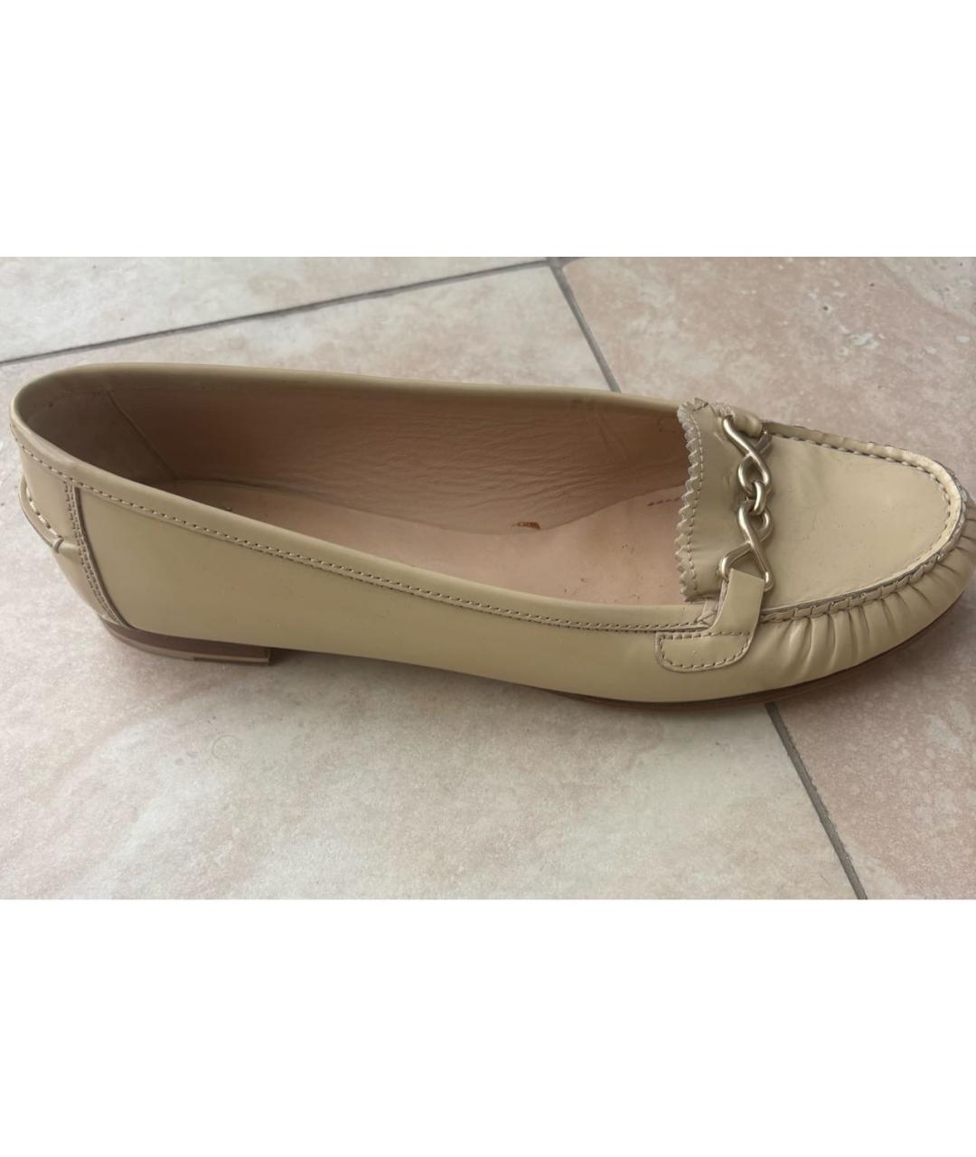 BALLY Бежевые кожаные мокасины, фото 7