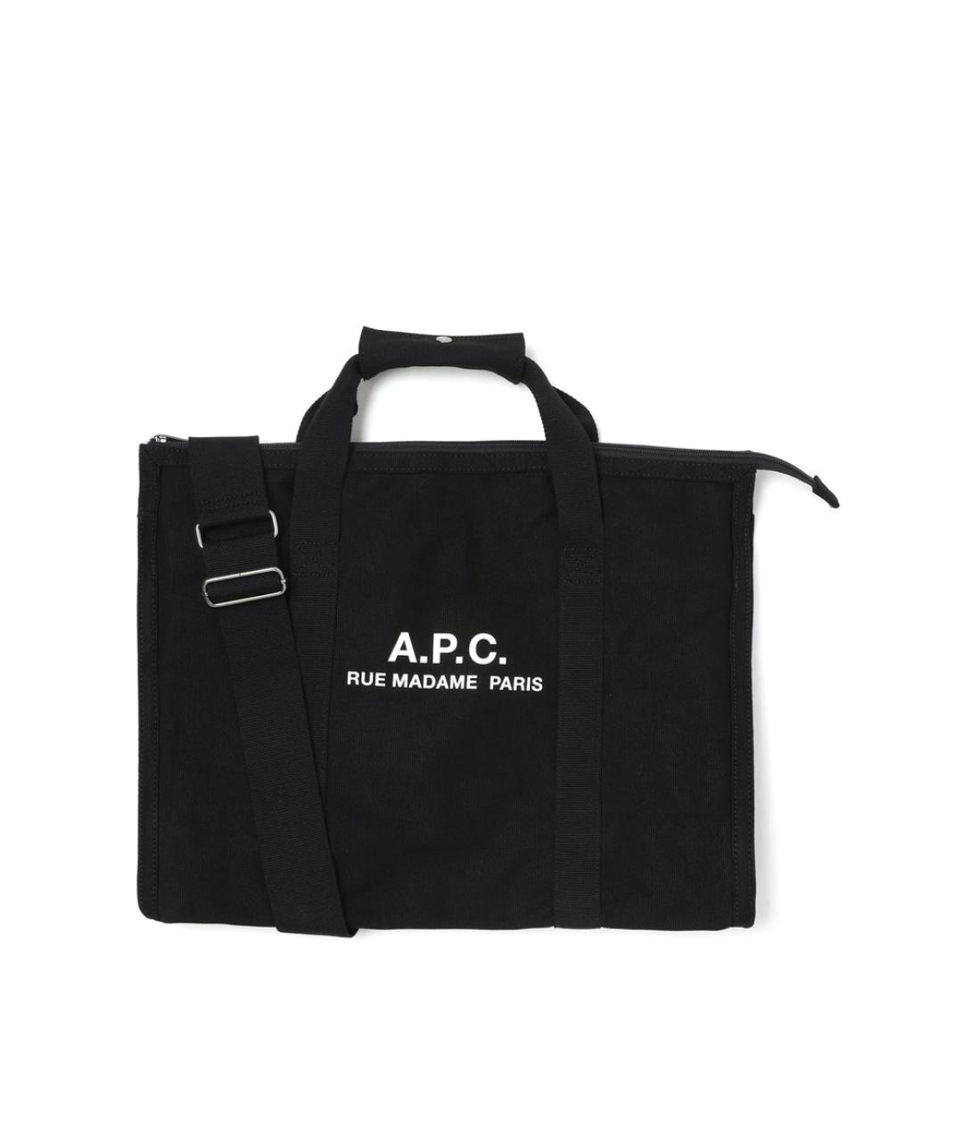 A.P.C. Черная хлопковая сумка тоут, фото 1
