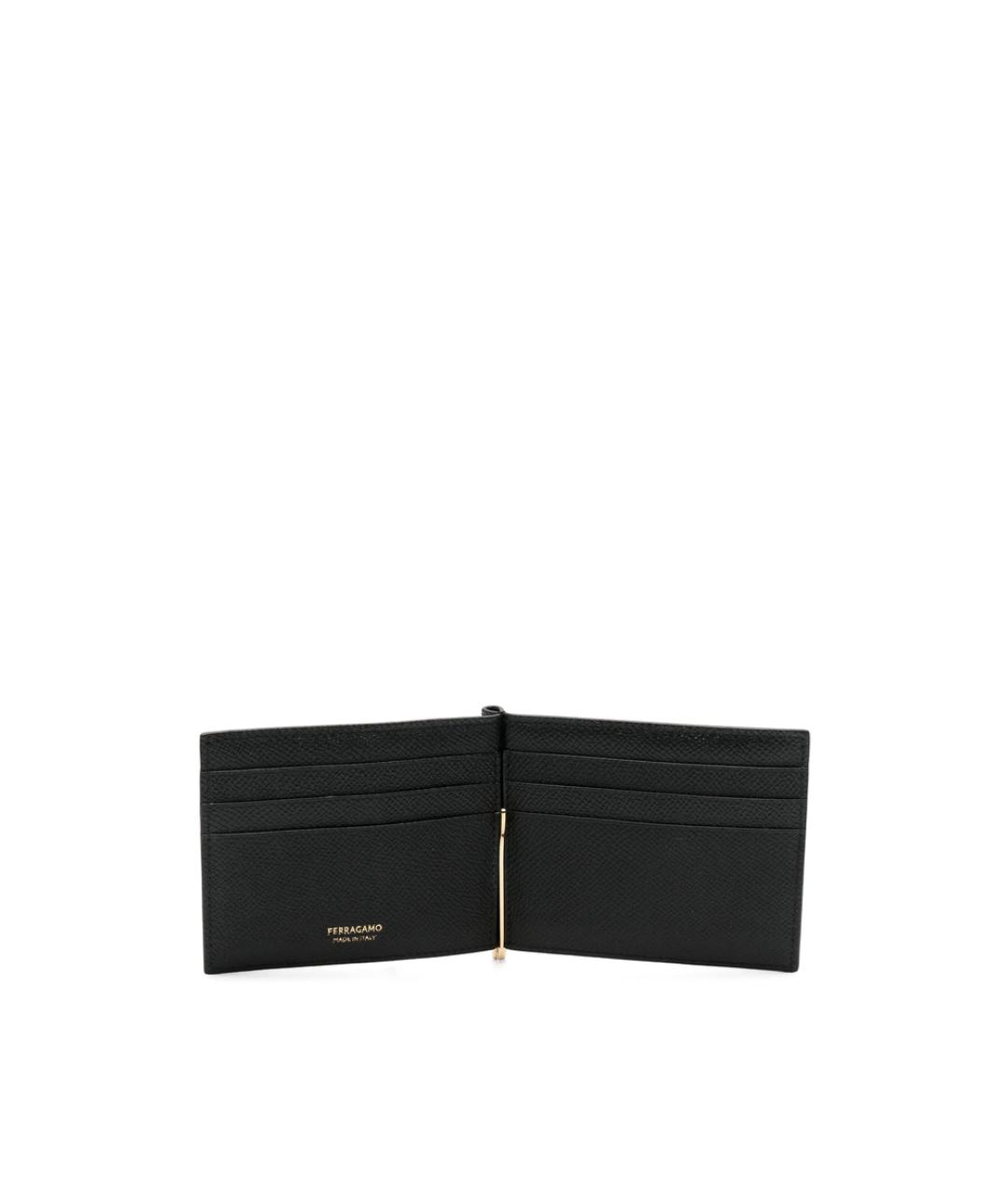 FERRAGAMO Черный кожаный кошелек, фото 2