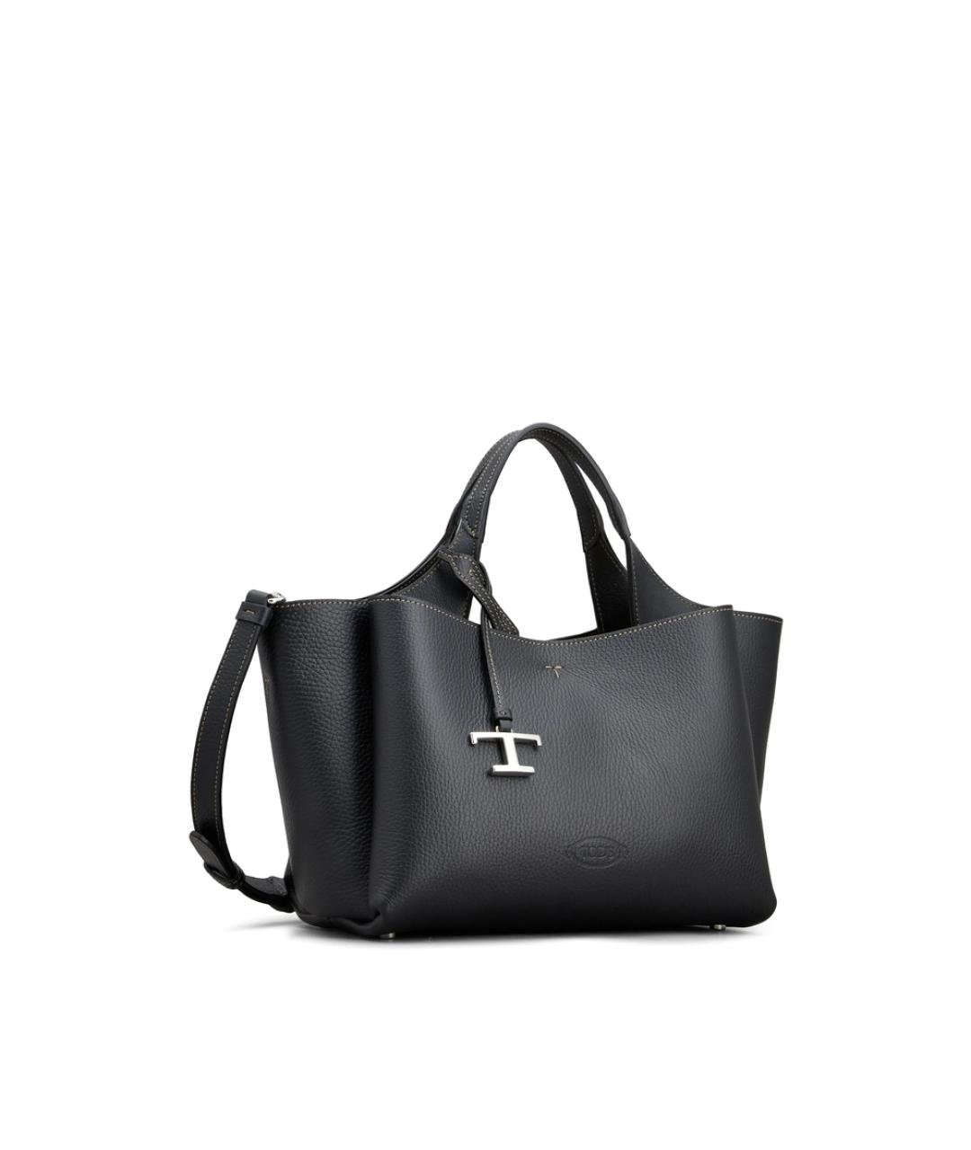 TOD'S Черная кожаная сумка тоут, фото 2