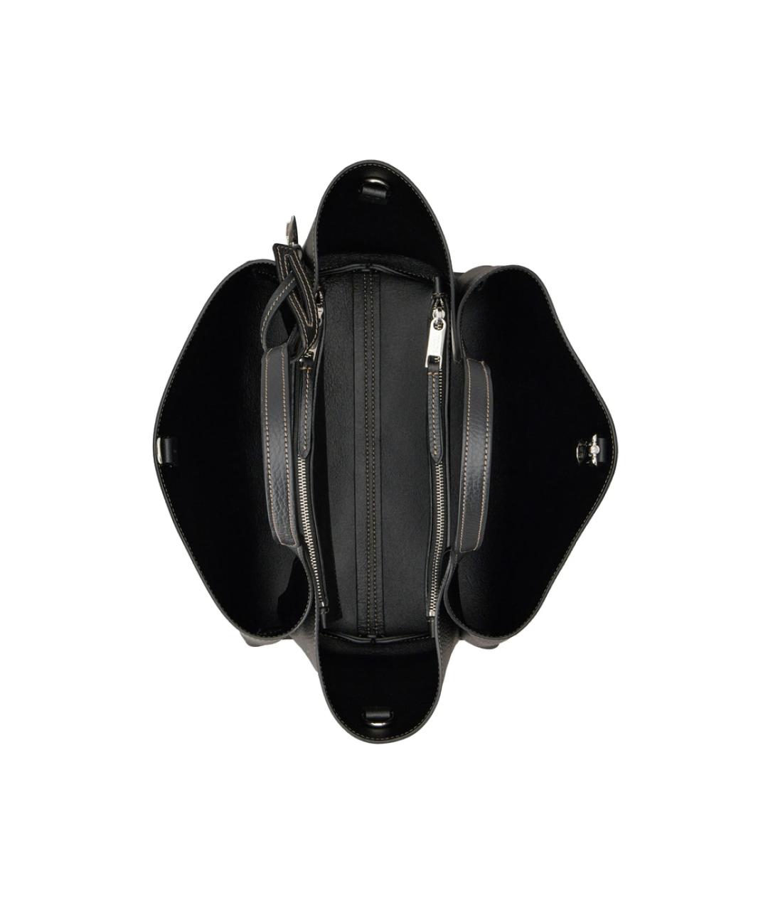 TOD'S Черная кожаная сумка тоут, фото 4