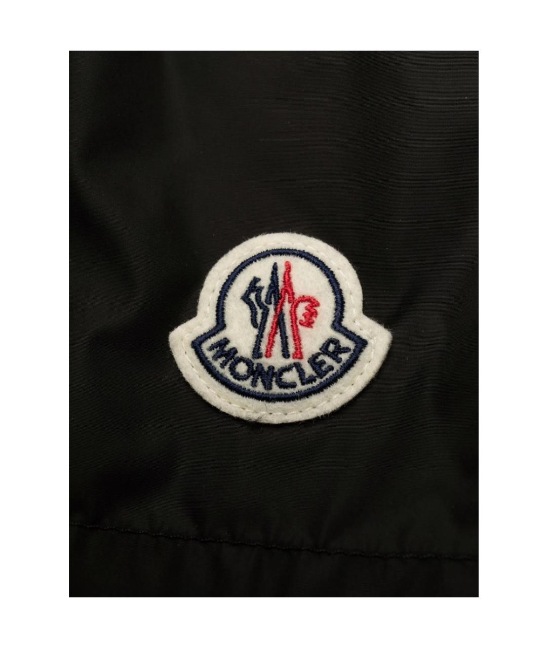 MONCLER Черные полиэстеровые шорты, фото 3