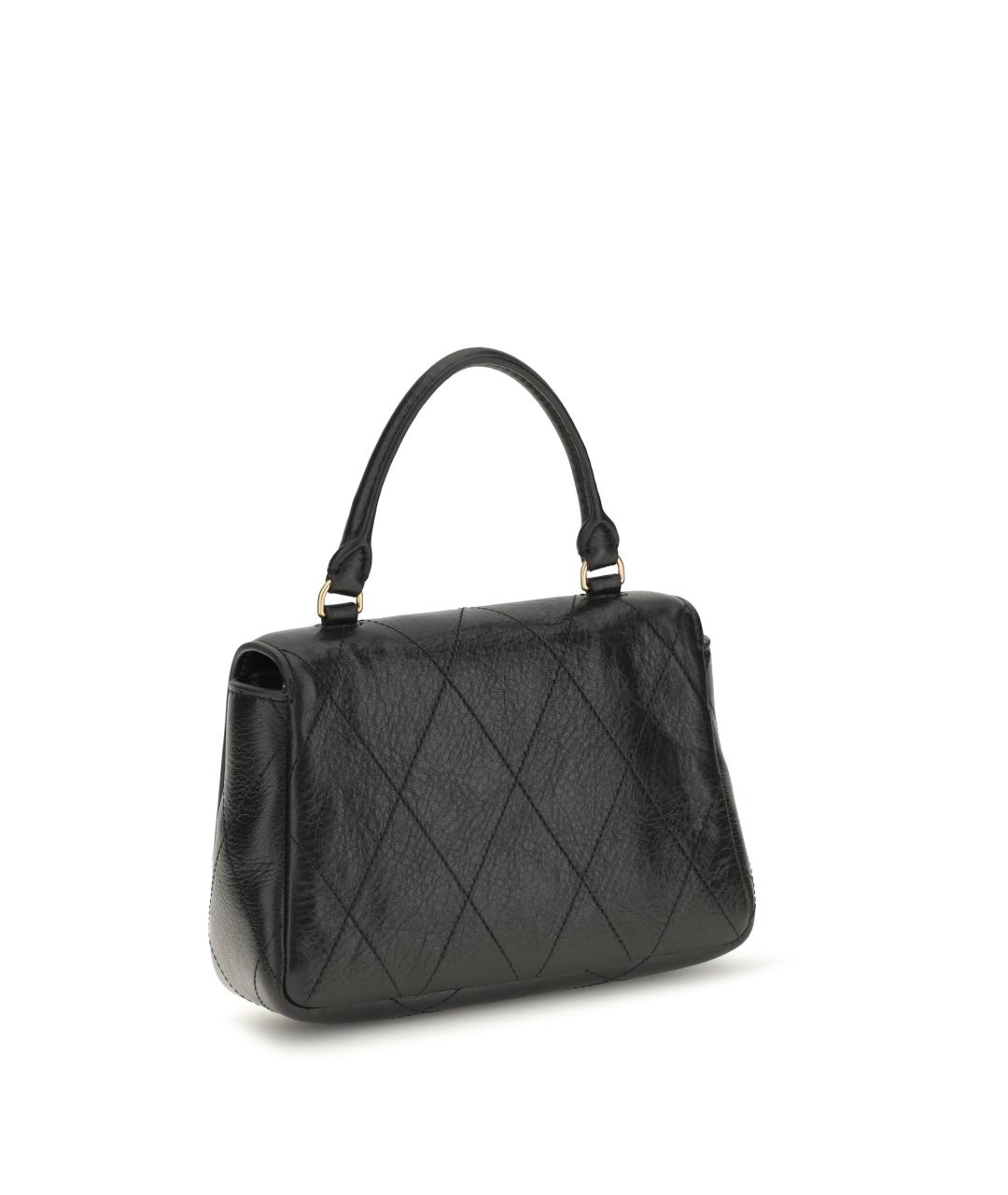 TORY BURCH Черная кожаная сумка с короткими ручками, фото 3