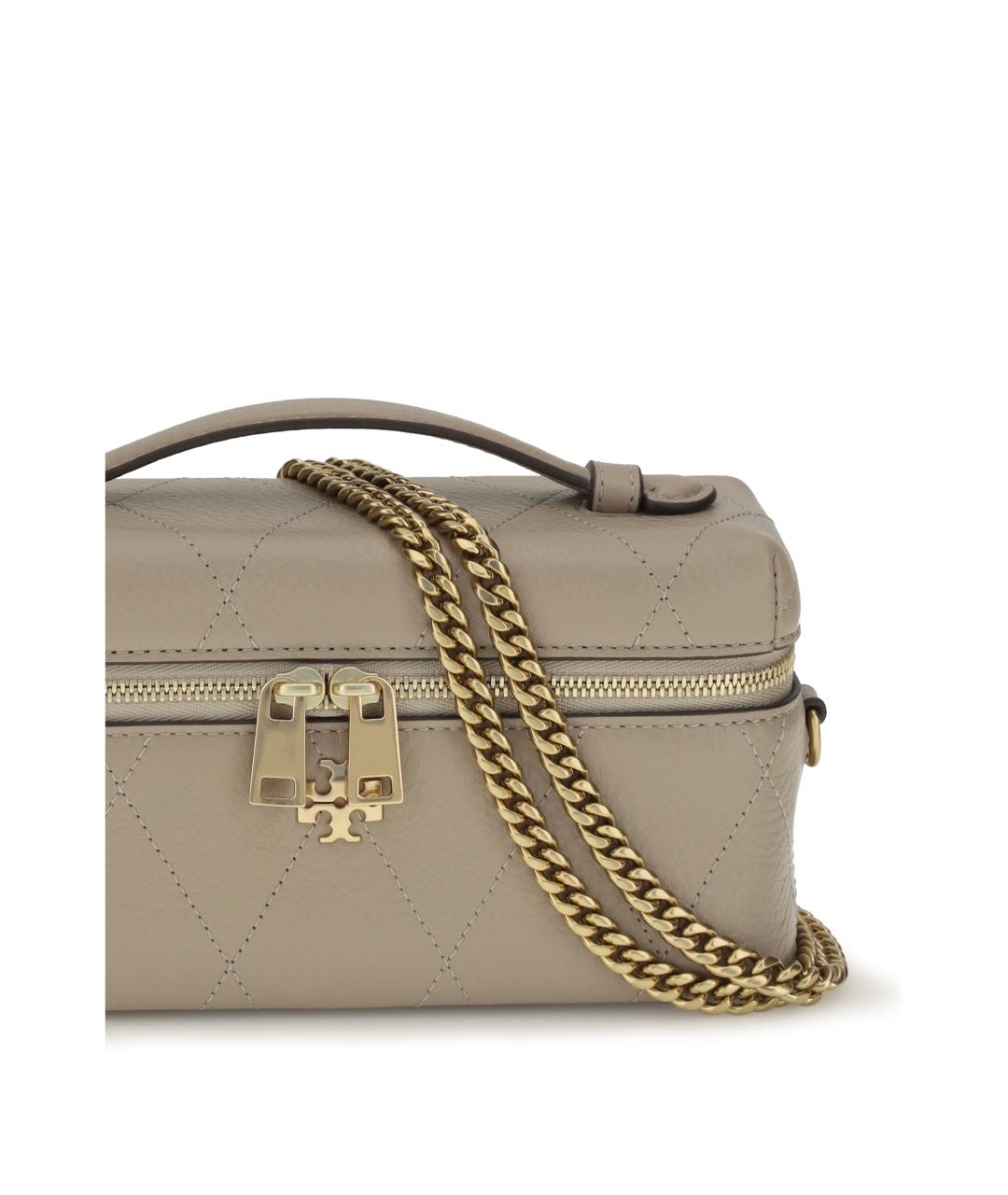 TORY BURCH Бежевая кожаная сумка через плечо, фото 4