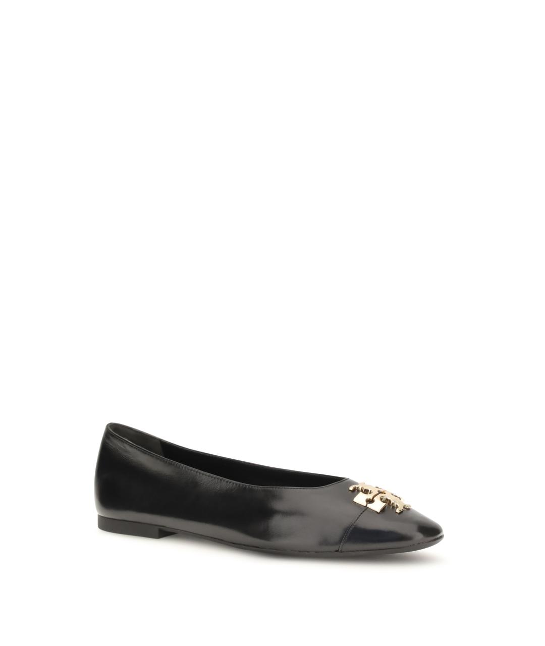 TORY BURCH Черные кожаные балетки, фото 2