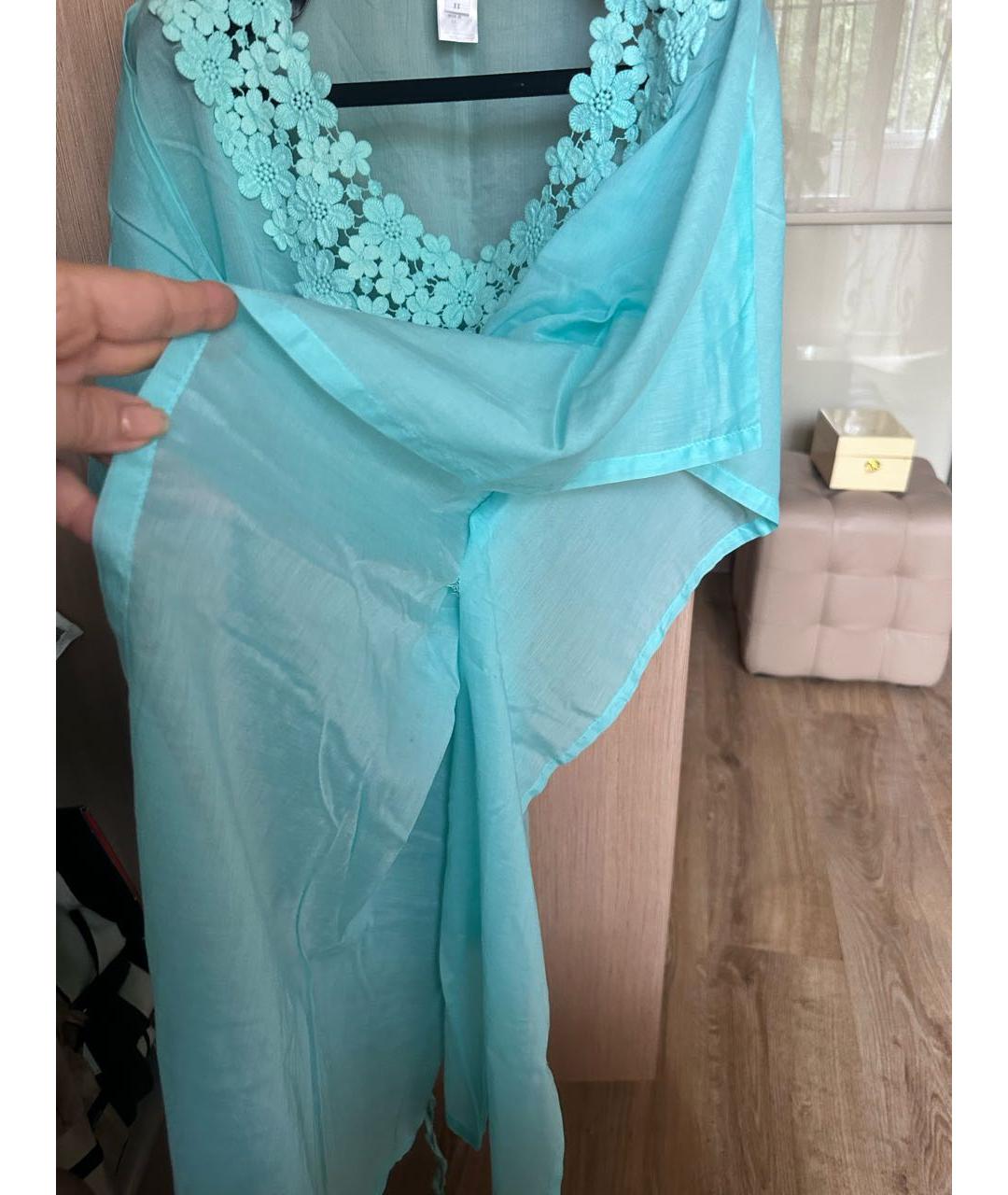 BLUMARINE Бирюзовая хлопковая туника, фото 4