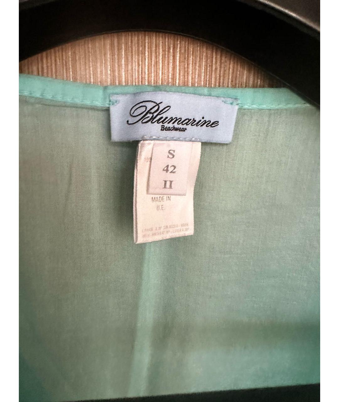 BLUMARINE Бирюзовая хлопковая туника, фото 2