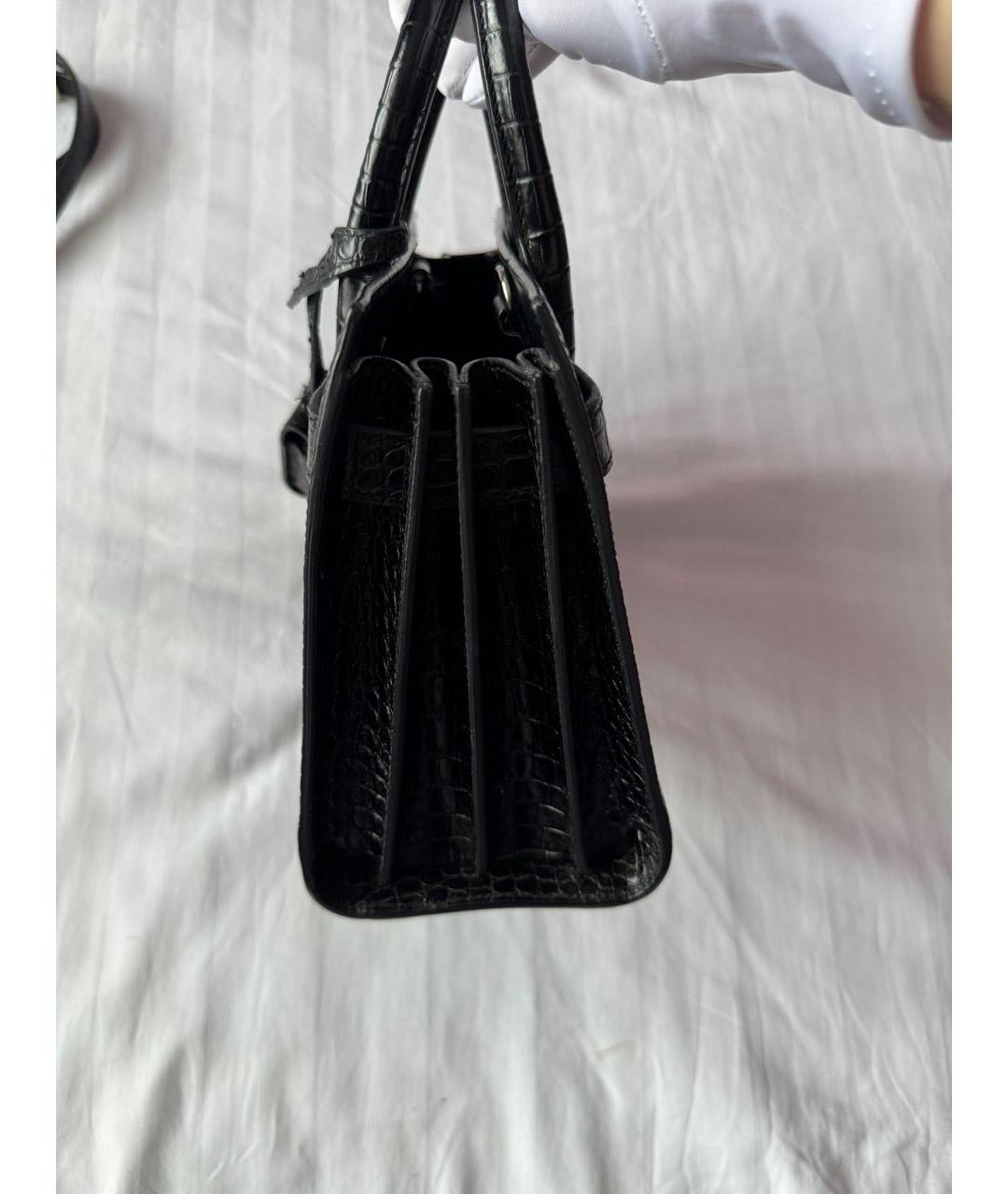 SAINT LAURENT Черная кожаная сумка тоут, фото 5