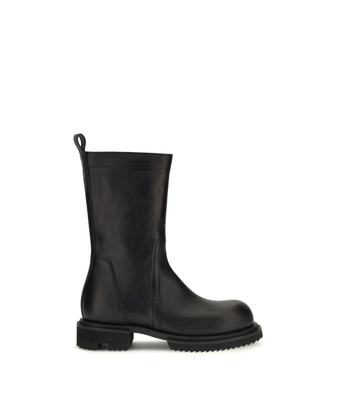 RICK OWENS Черные кожаные высокие ботинки, фото 1
