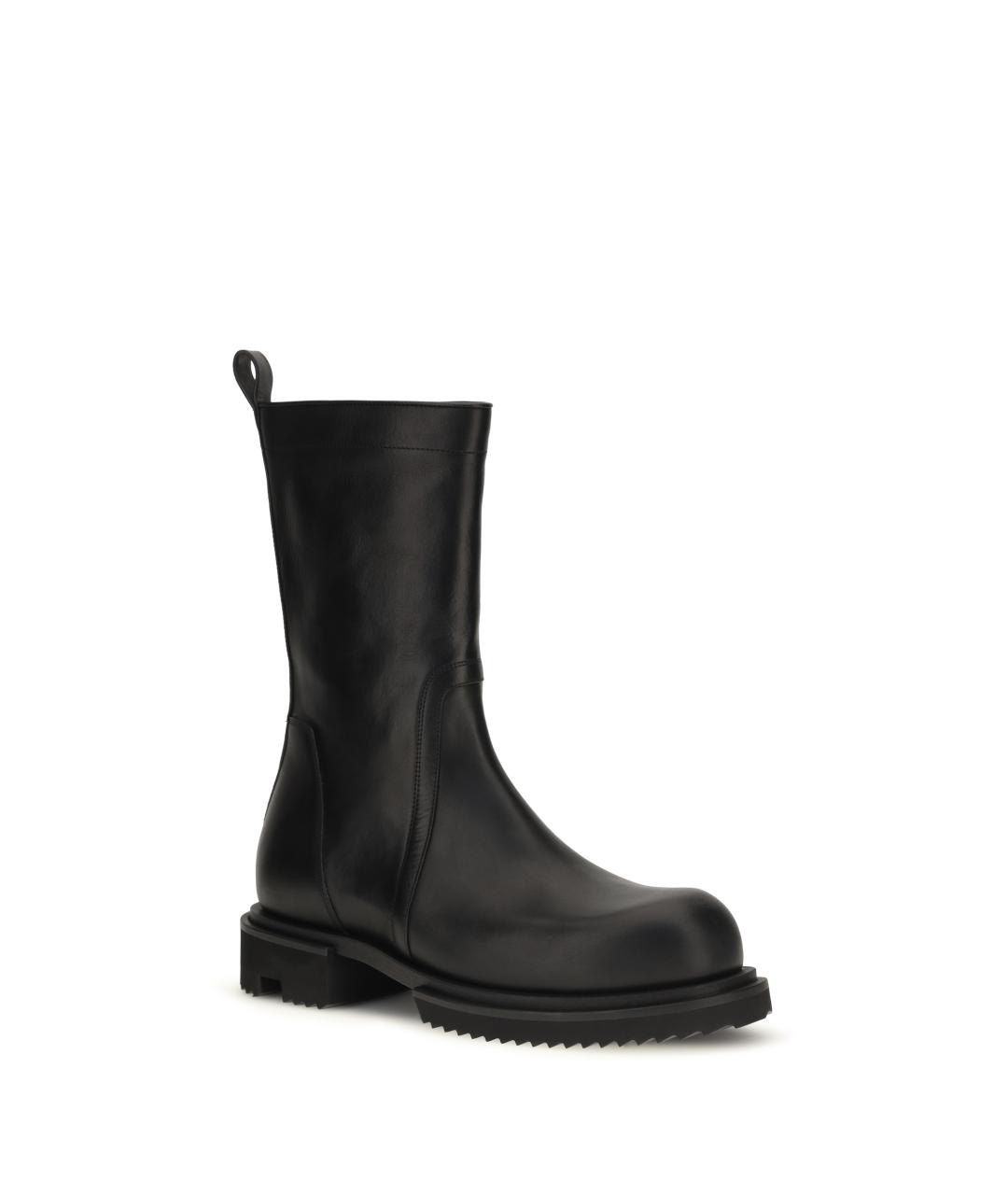 RICK OWENS Черные кожаные высокие ботинки, фото 2