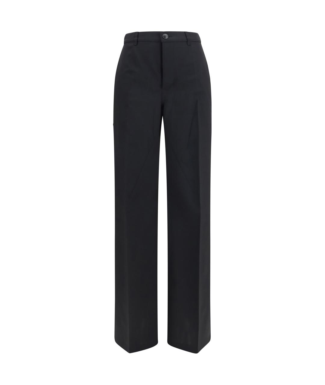 RICK OWENS Черные шерстяные прямые брюки, фото 1