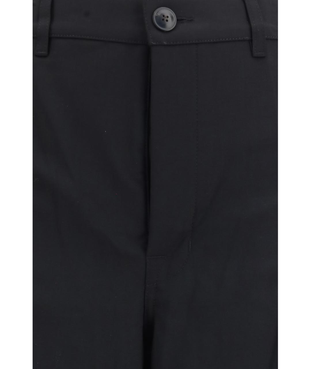 RICK OWENS Черные шерстяные прямые брюки, фото 3