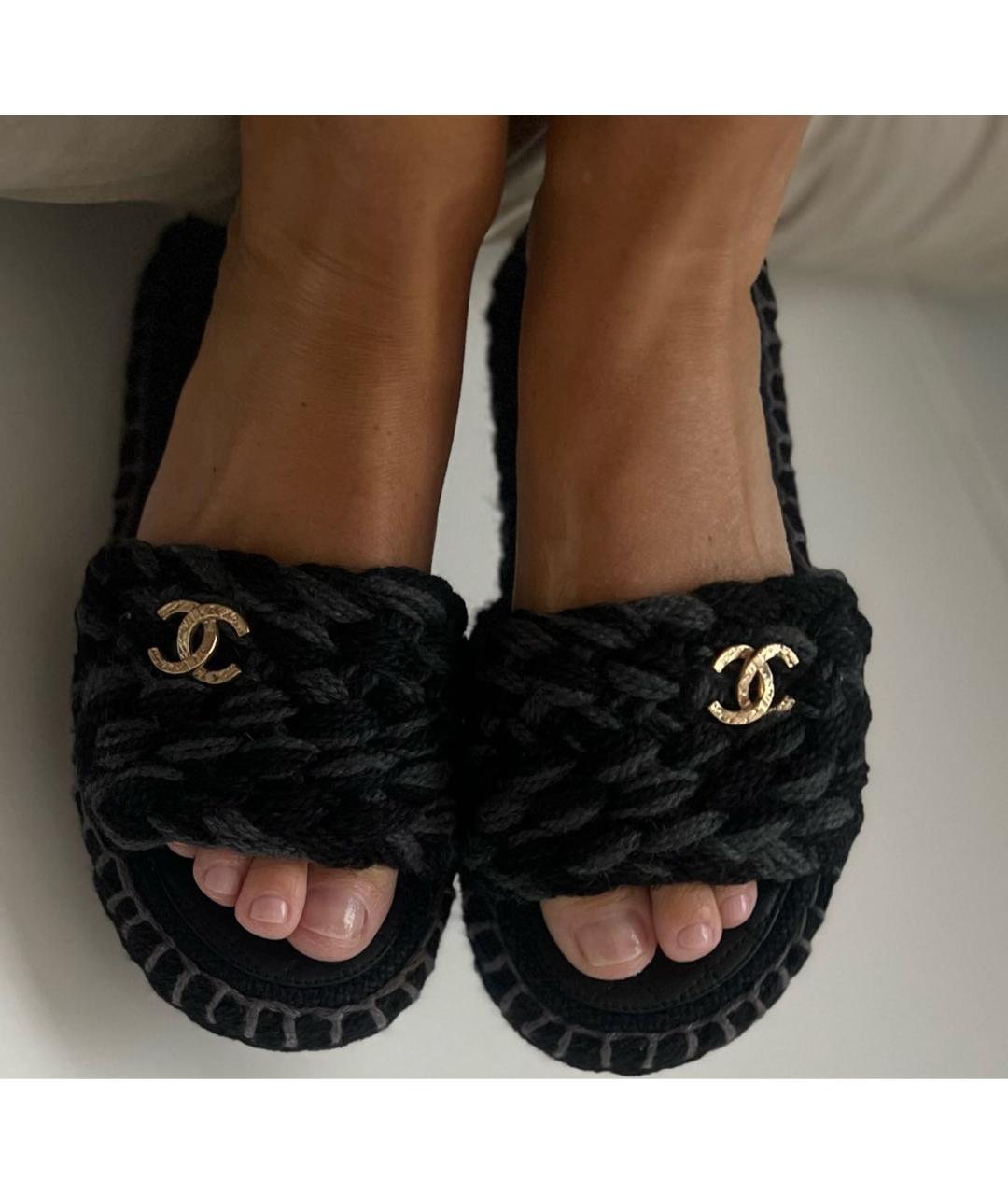 CHANEL Черные шлепанцы, фото 8