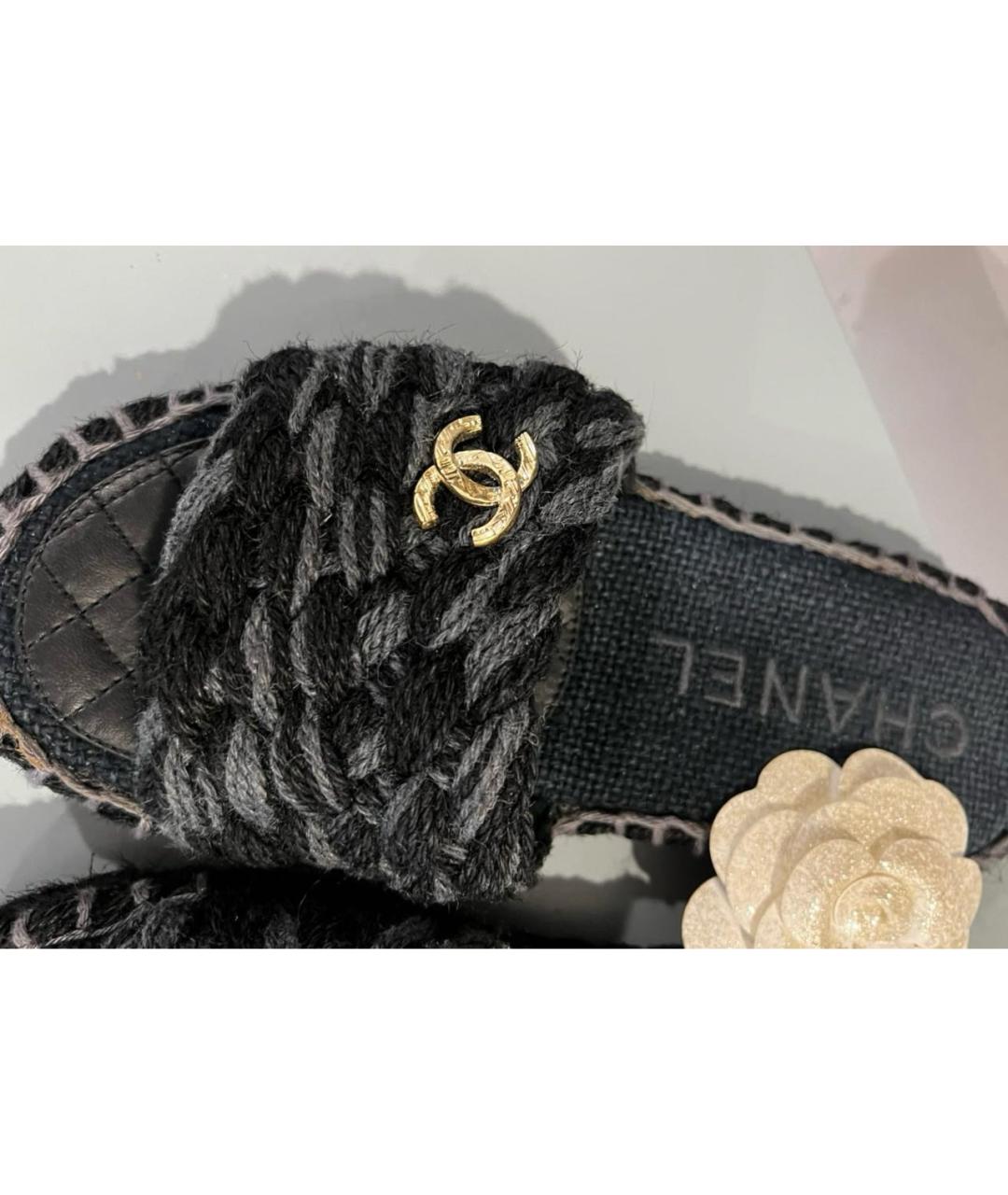 CHANEL Черные шлепанцы, фото 7
