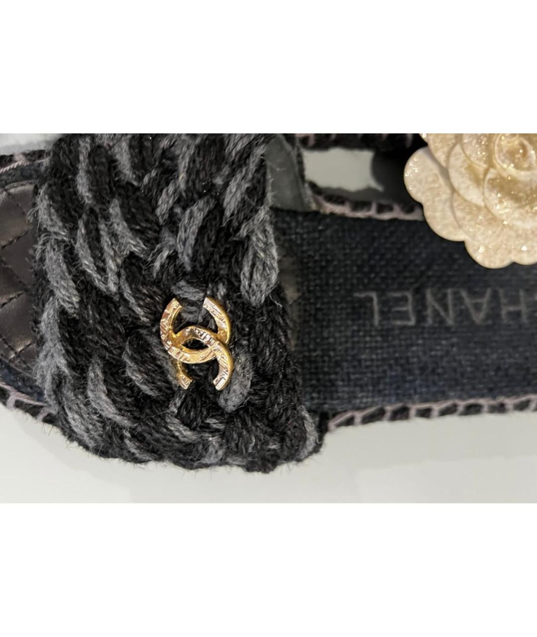 CHANEL Черные шлепанцы, фото 6