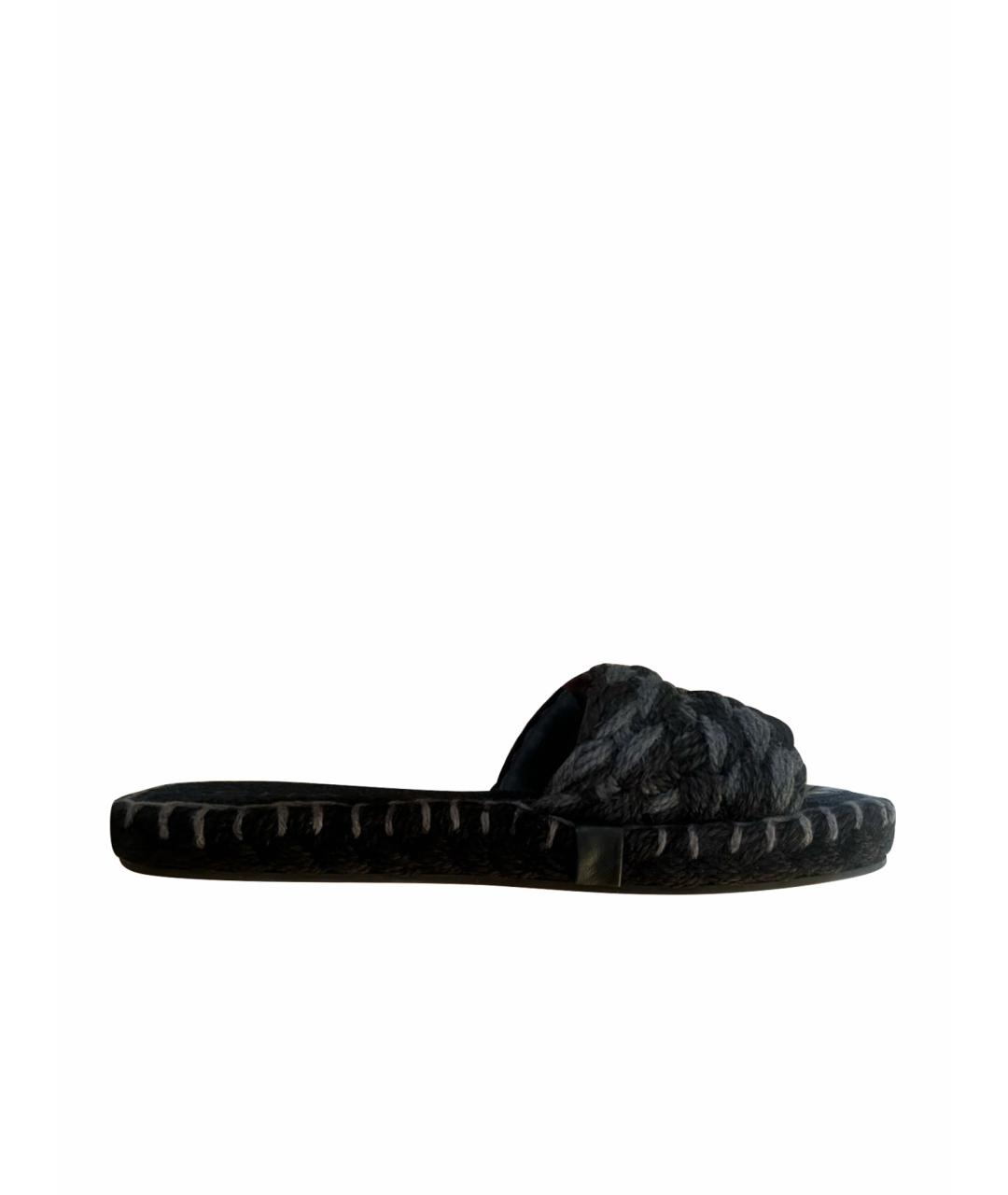 CHANEL Черные шлепанцы, фото 1