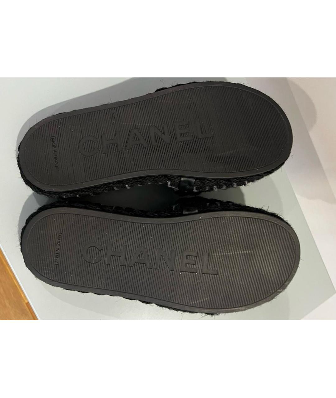 CHANEL Черные шлепанцы, фото 2
