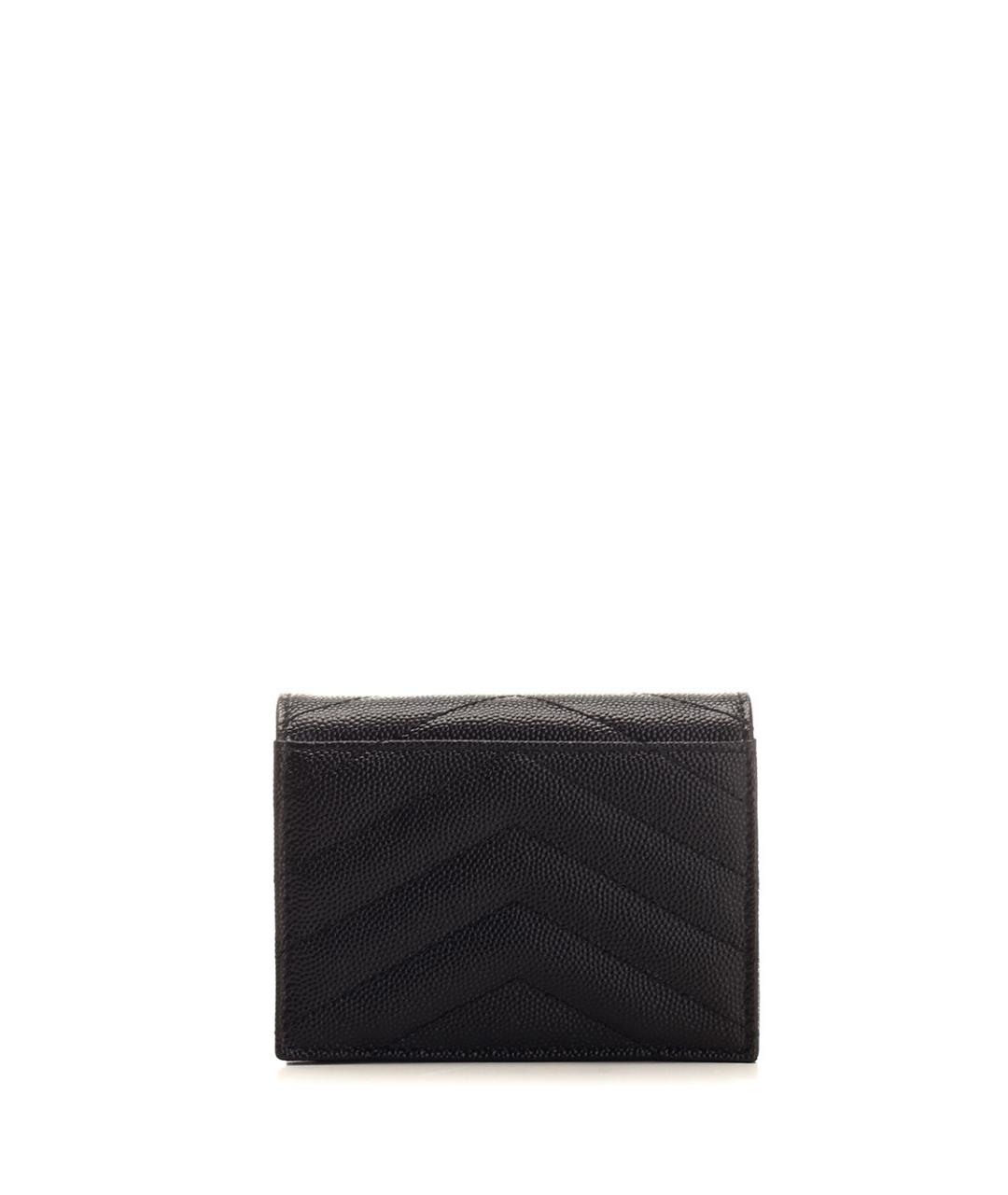 SAINT LAURENT Черный кожаный кошелек, фото 3