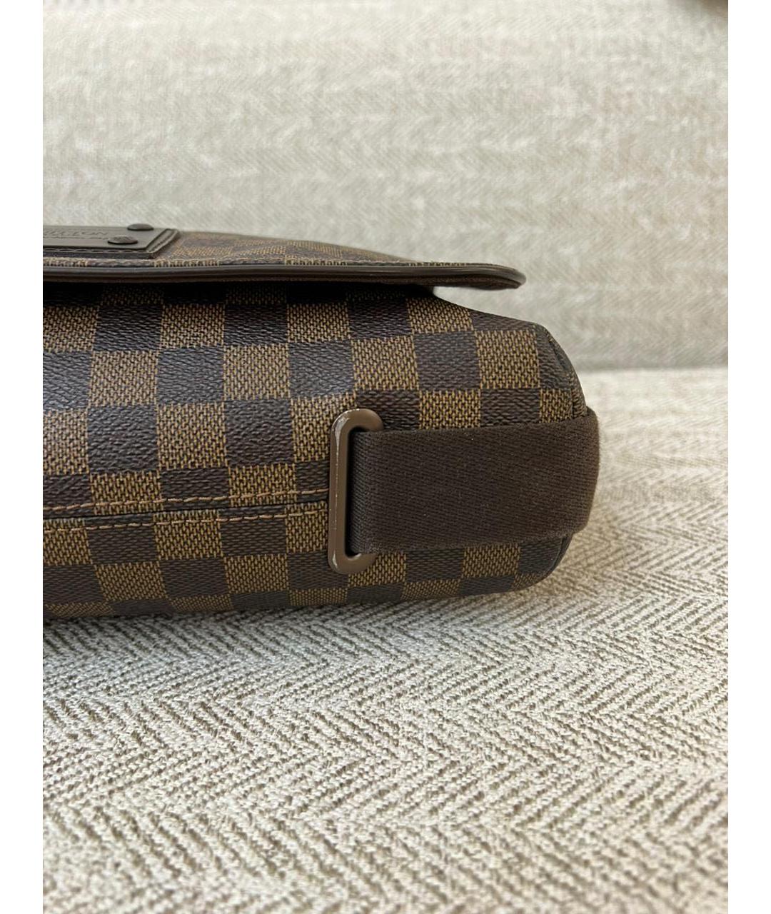 LOUIS VUITTON Коричневая кожаная сумка на плечо, фото 6