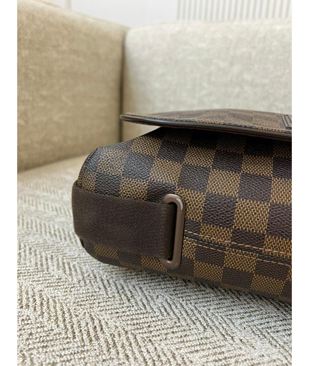 LOUIS VUITTON Коричневая кожаная сумка на плечо, фото 7