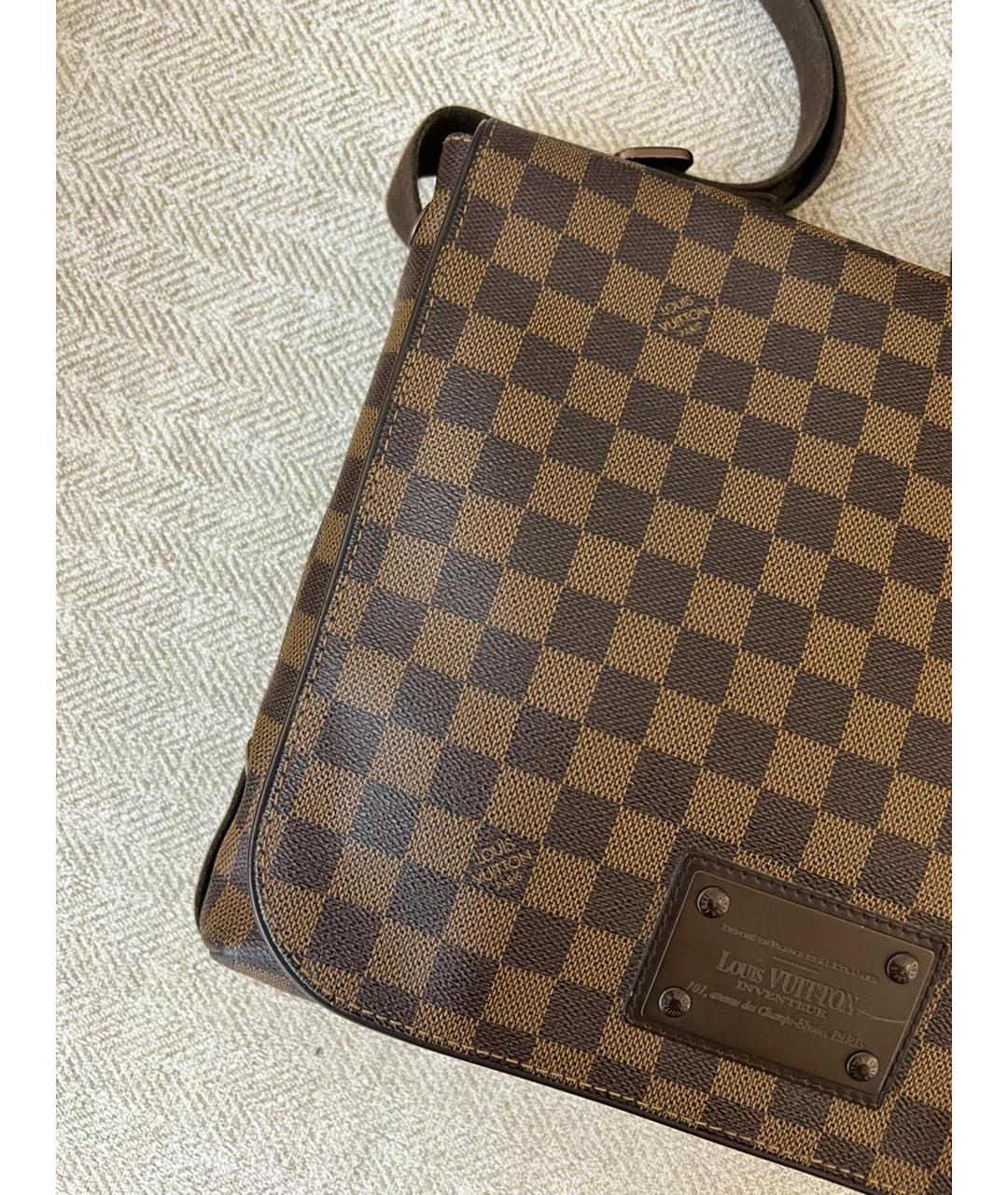 LOUIS VUITTON Коричневая кожаная сумка на плечо, фото 2
