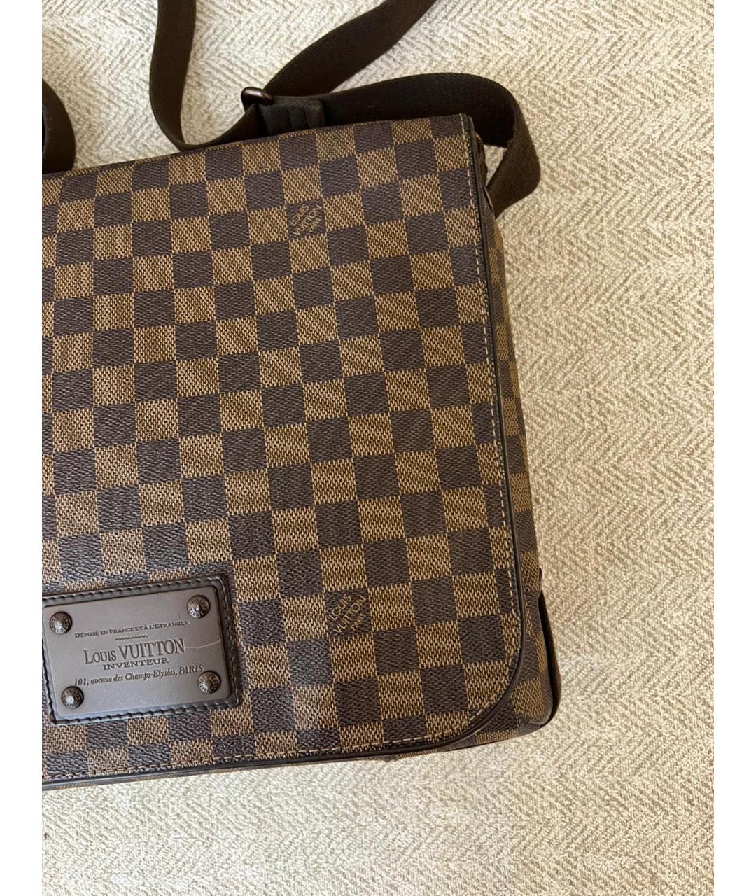 LOUIS VUITTON Коричневая кожаная сумка на плечо, фото 3
