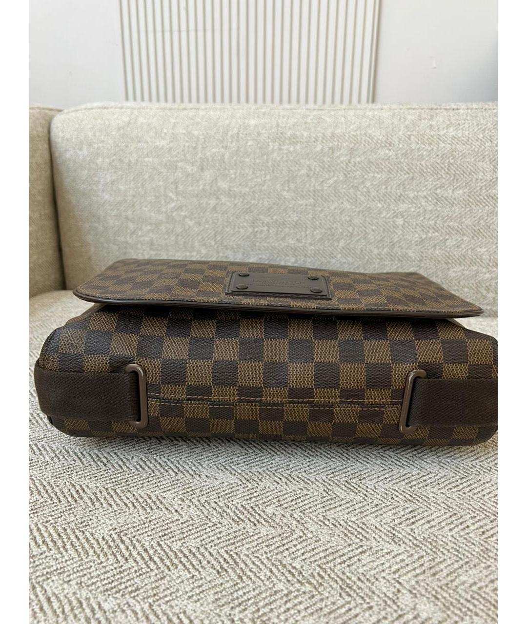 LOUIS VUITTON Коричневая кожаная сумка на плечо, фото 5