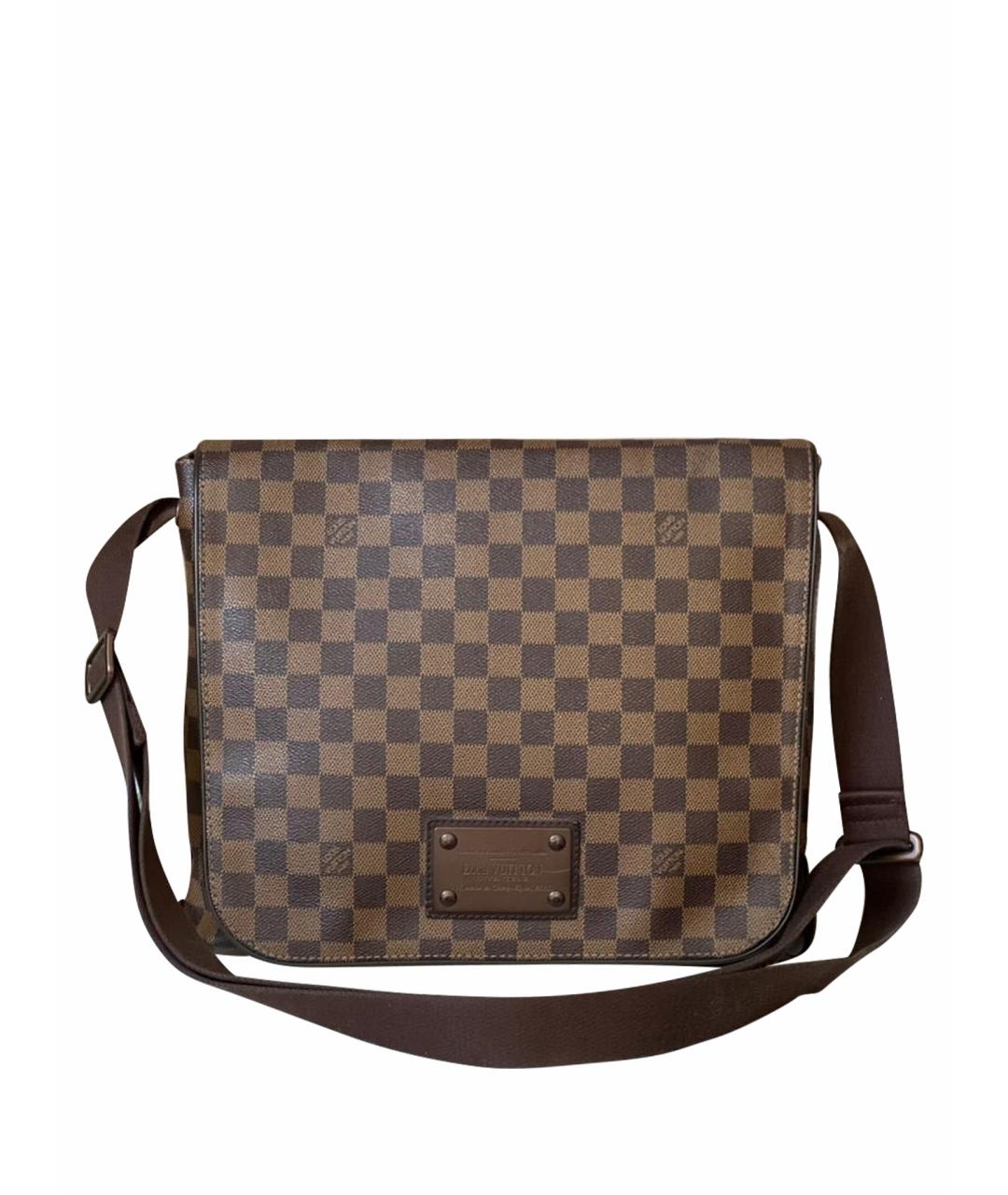 LOUIS VUITTON Коричневая кожаная сумка на плечо, фото 1