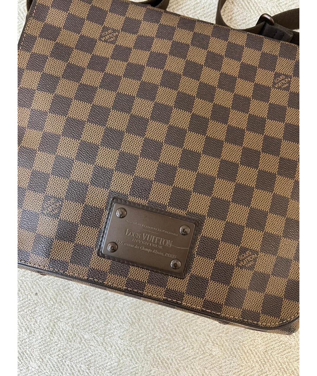 LOUIS VUITTON Коричневая кожаная сумка на плечо, фото 4