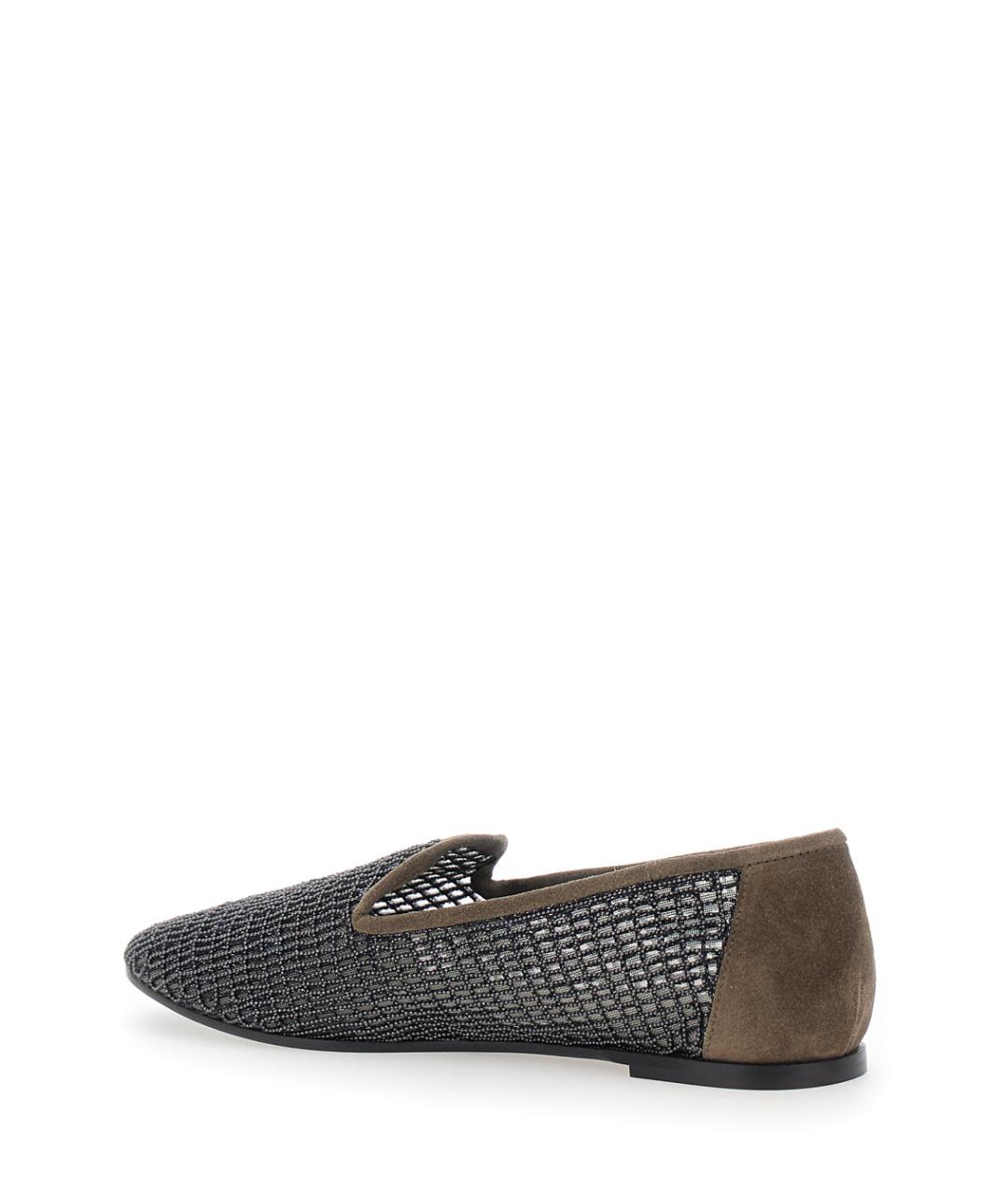 BRUNELLO CUCINELLI Коричневые текстильные лоферы, фото 3