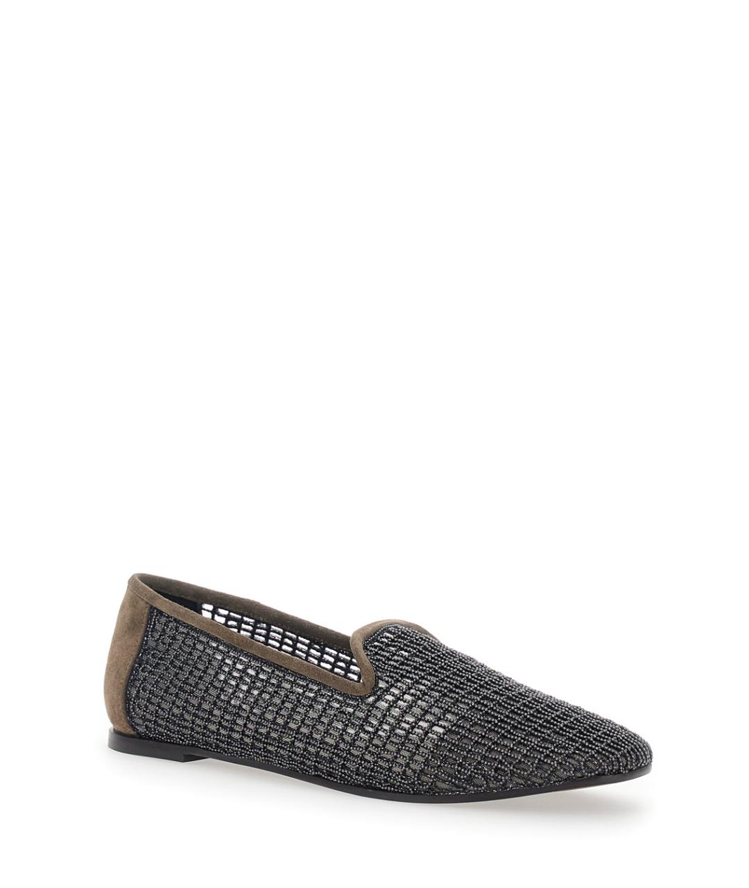 BRUNELLO CUCINELLI Коричневые текстильные лоферы, фото 2