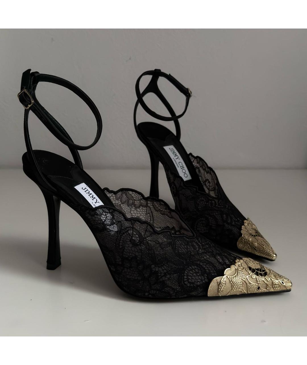 JIMMY CHOO Черные текстильные босоножки, фото 5