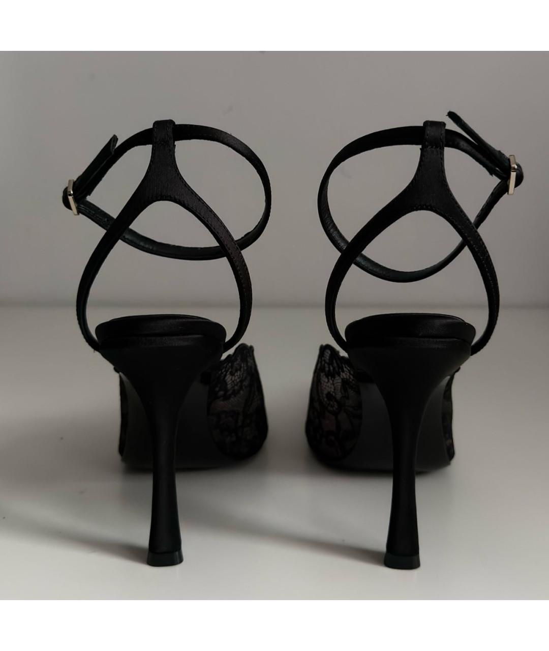 JIMMY CHOO Черные текстильные босоножки, фото 4