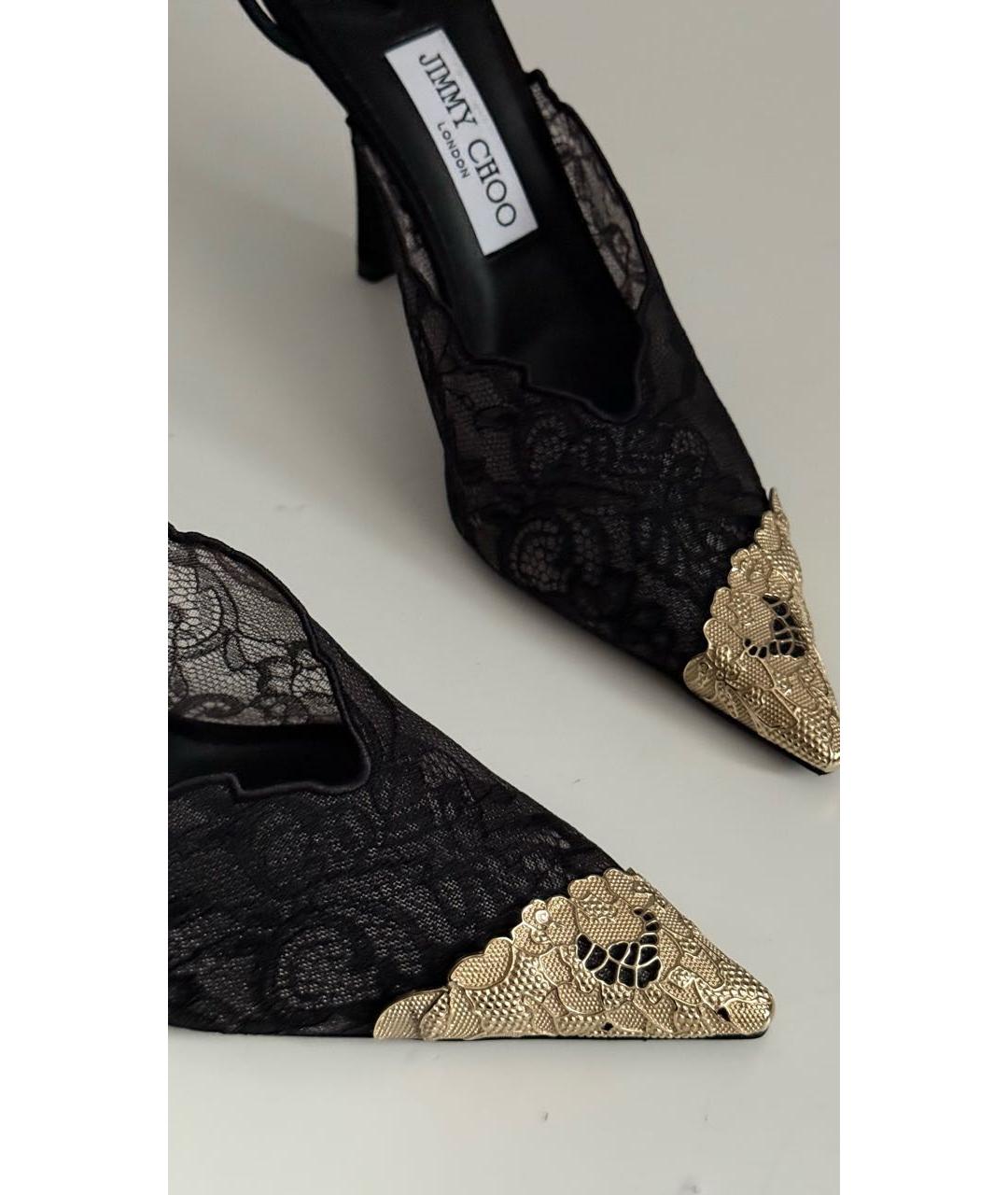 JIMMY CHOO Черные текстильные босоножки, фото 7