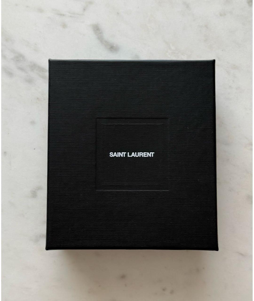SAINT LAURENT Коричневый кожаный браслет, фото 7