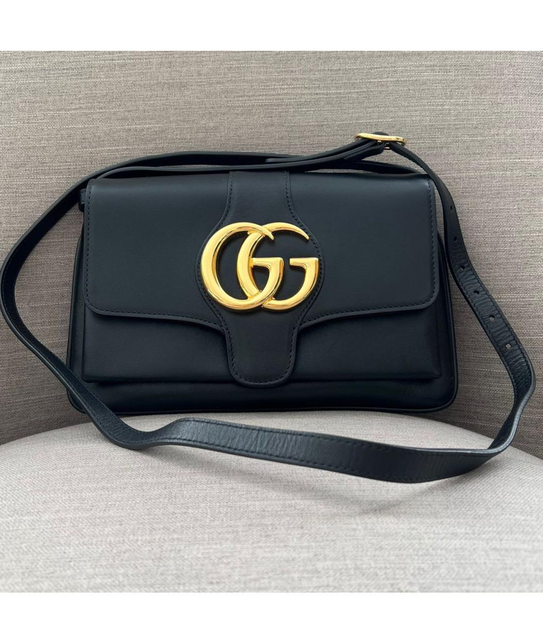 GUCCI Черная кожаная сумка через плечо, фото 9