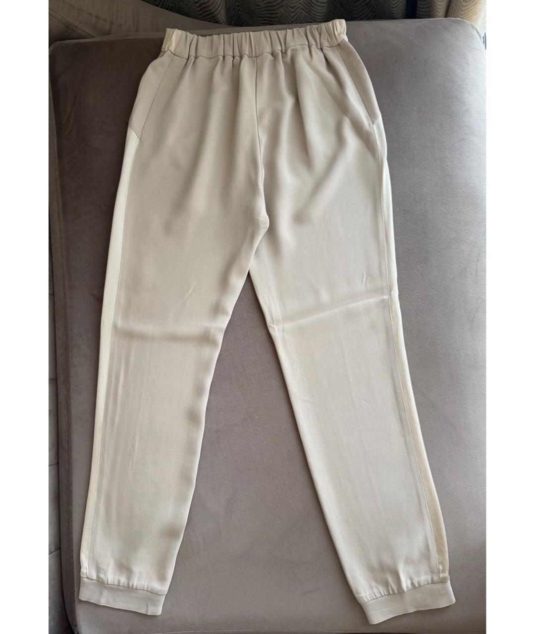 BLUMARINE Бежевые вискозные прямые брюки, фото 2