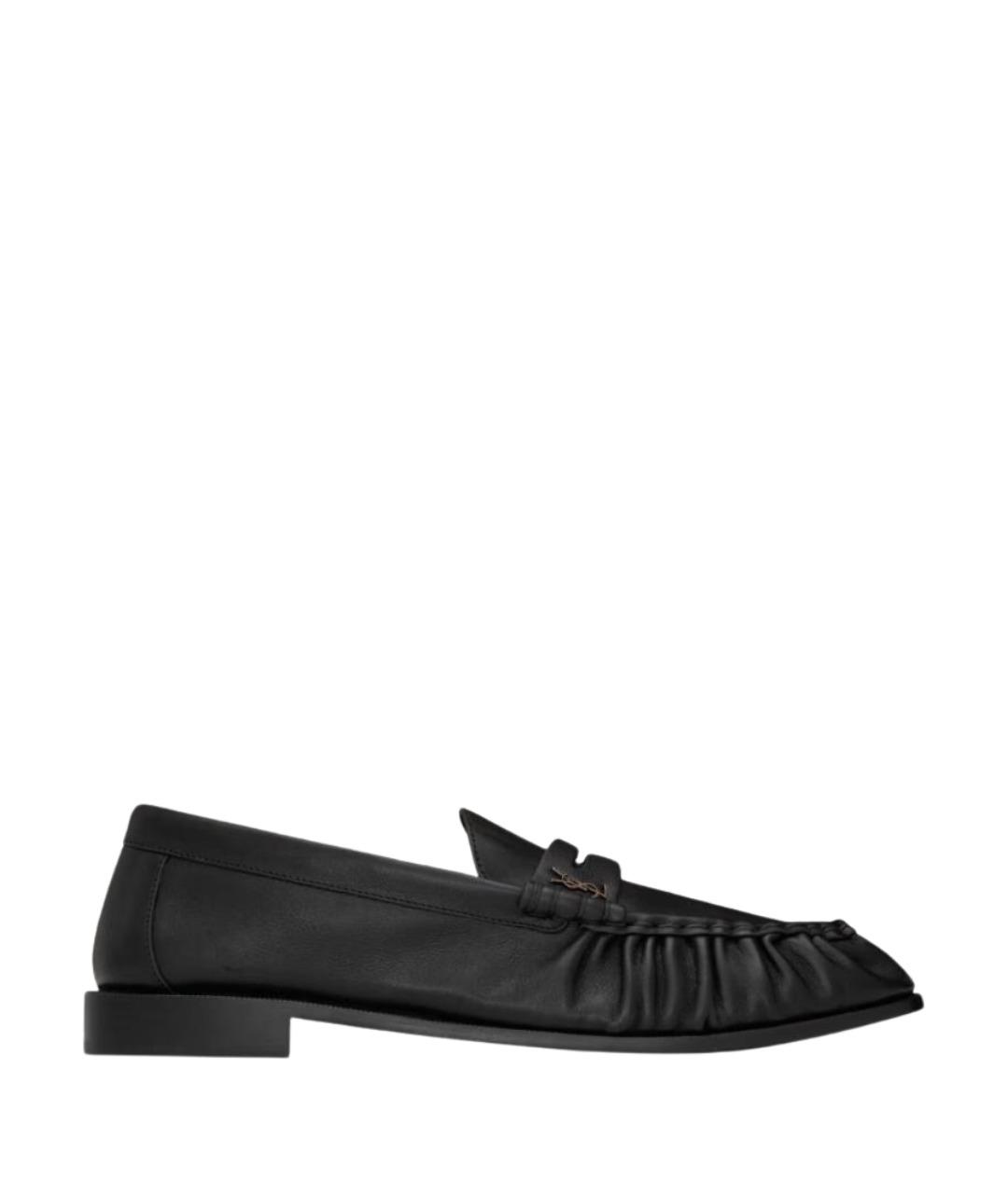 SAINT LAURENT Черные кожаные лоферы, фото 1
