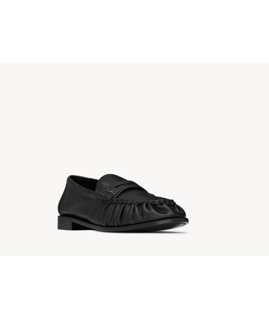 SAINT LAURENT Черные кожаные лоферы, фото 4