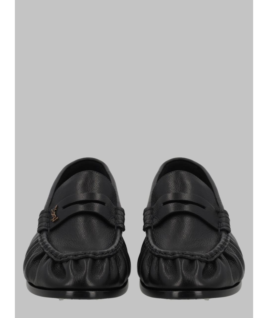 SAINT LAURENT Черные кожаные лоферы, фото 2