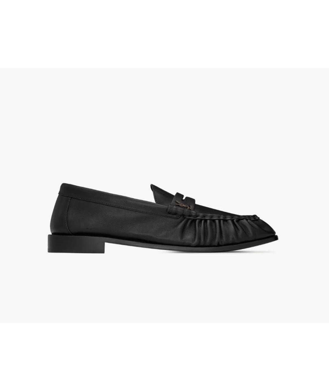 SAINT LAURENT Черные кожаные лоферы, фото 5