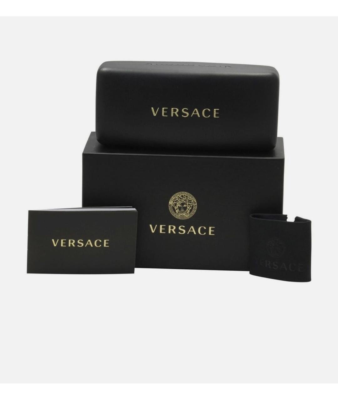 VERSACE Черные металлические солнцезащитные очки, фото 4