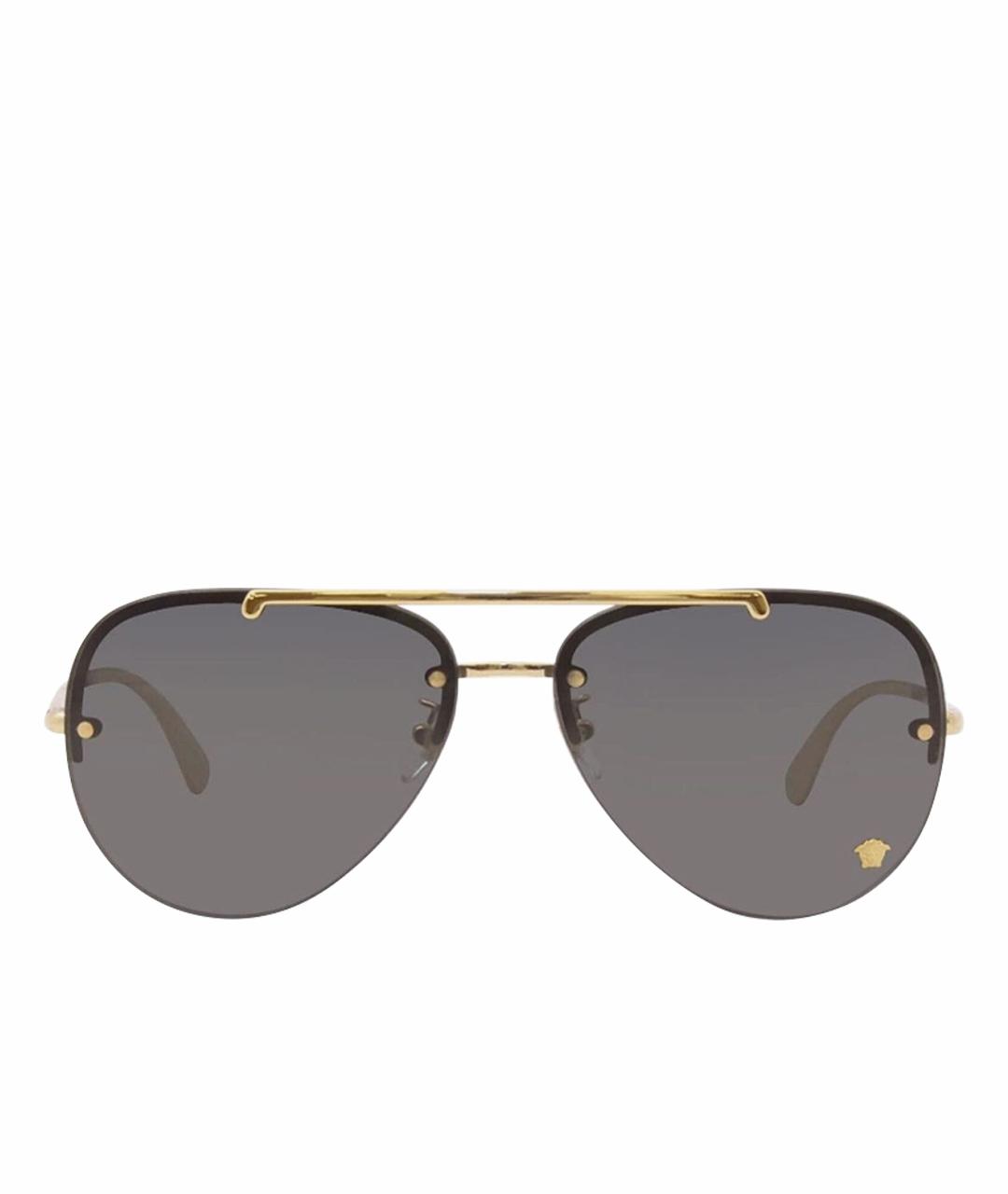 VERSACE Черные металлические солнцезащитные очки, фото 1