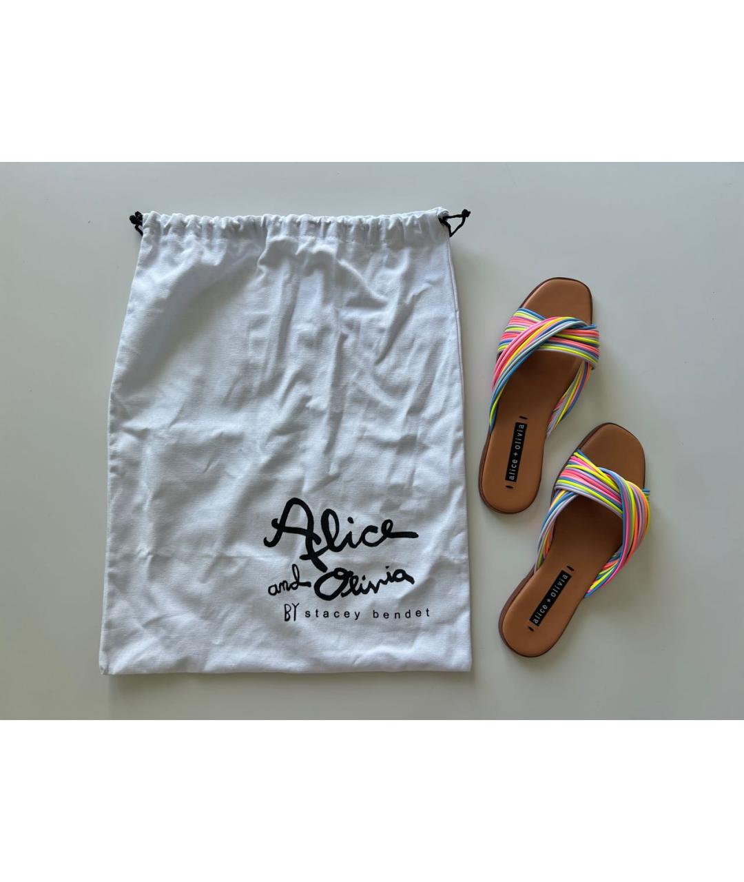 ALICE+OLIVIA Мульти кожаные шлепанцы, фото 3