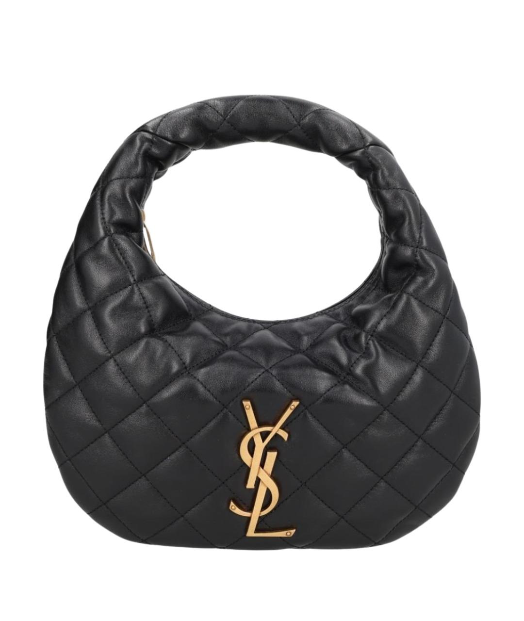 SAINT LAURENT Черная кожаная сумка с короткими ручками, фото 1