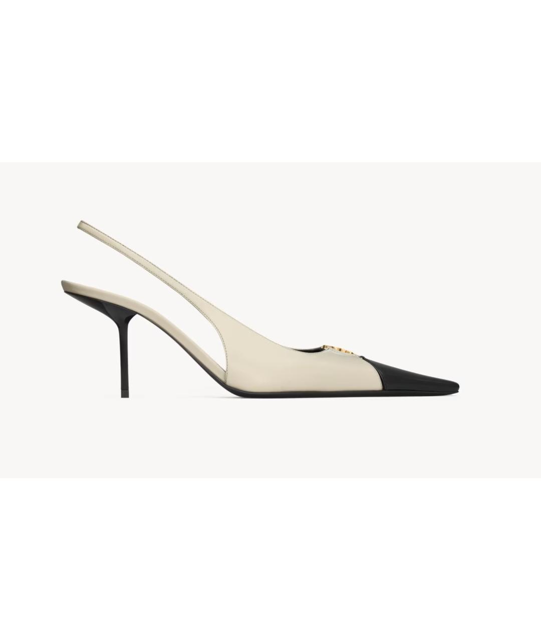 SAINT LAURENT Бежевые кожаные туфли, фото 6