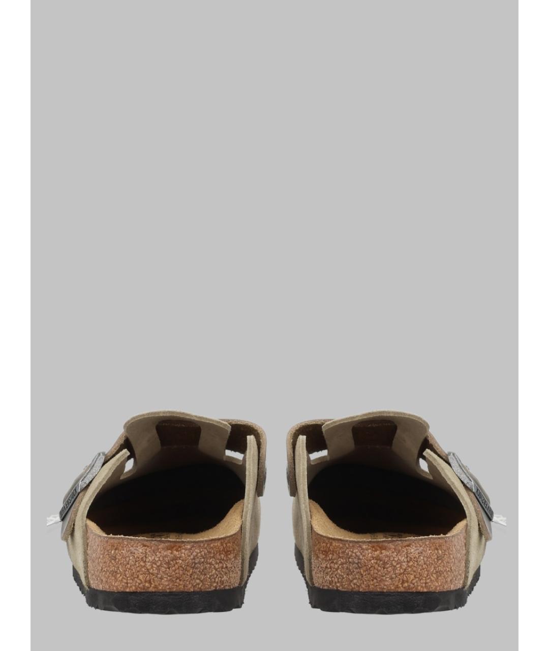 BIRKENSTOCK Хаки замшевые сабо, фото 2