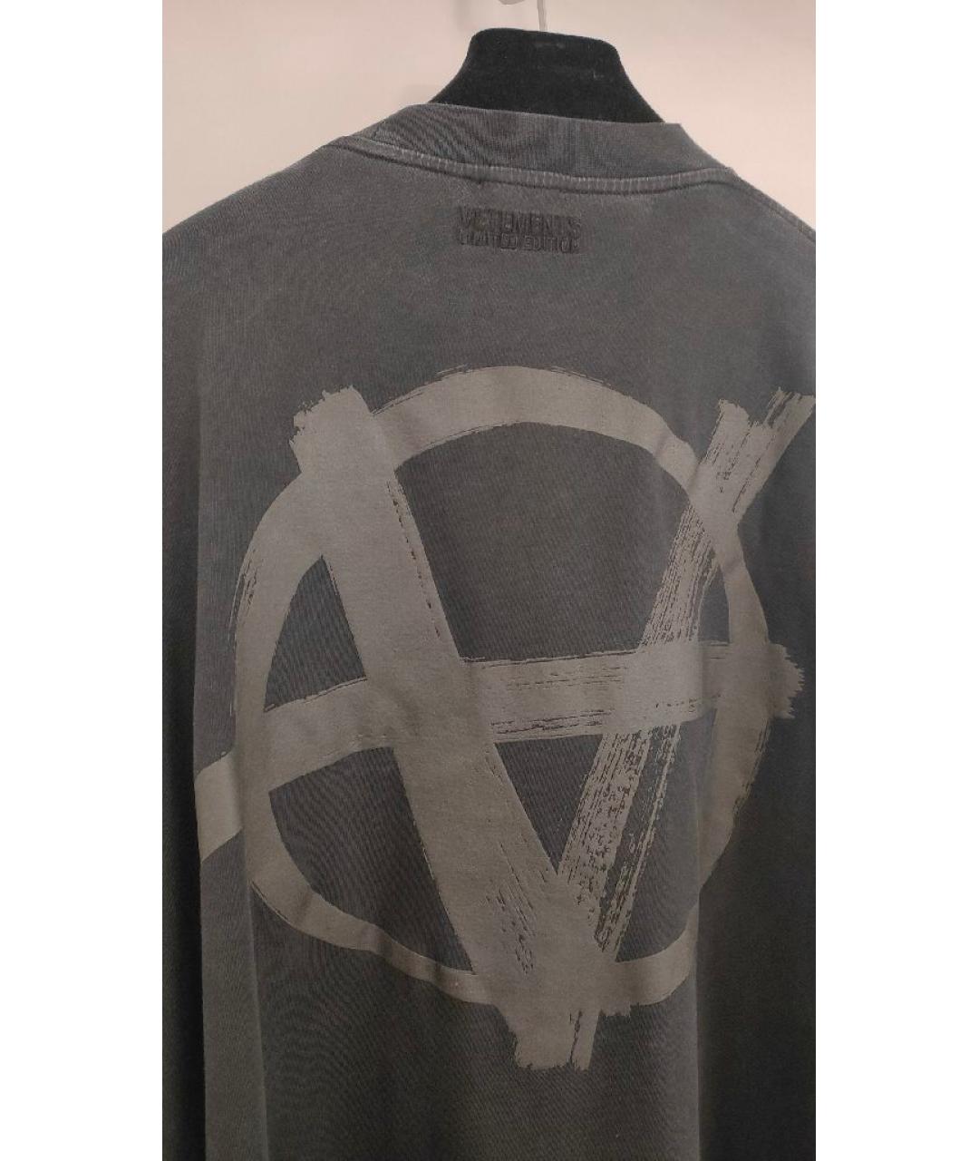 VETEMENTS Черная хлопковая футболка, фото 4